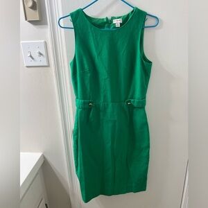 J. Crew Green Sheath Midi Dress